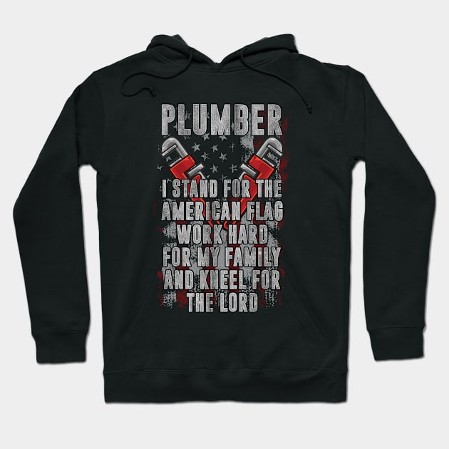 USA Flag Plumber Patriotic Hoodie by RRADesign